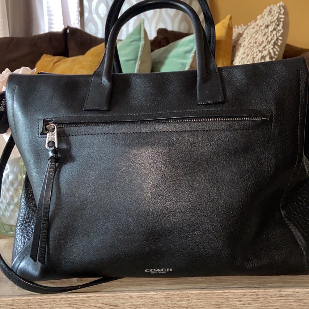 Black Leather Coach Handbag - Picture 4 of 4